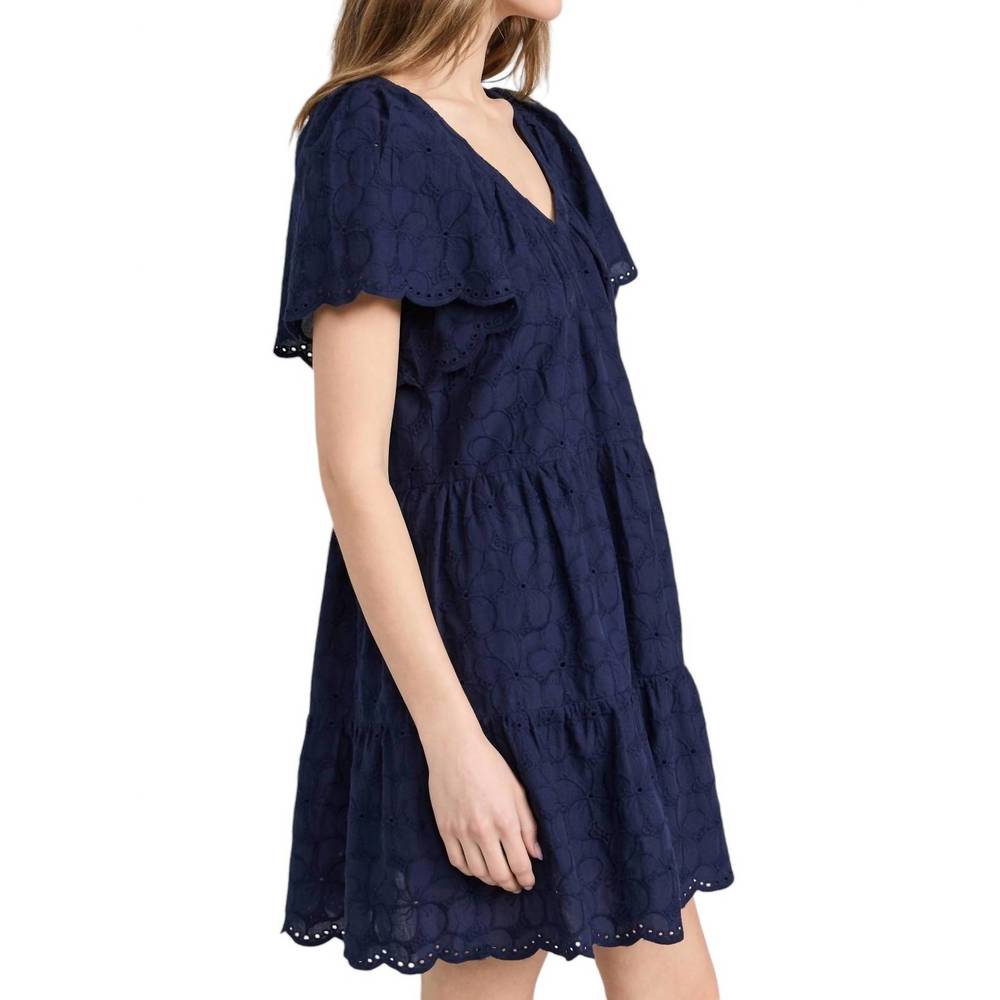 NEW VELVET BY GRAHAM & SPENCER wynette dress in navy - Picture 2 of 4